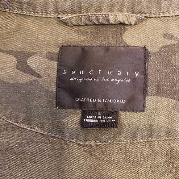 SANCTUARY Camo Olive Army Green Lightweight Jacket - Picture 7 of 8